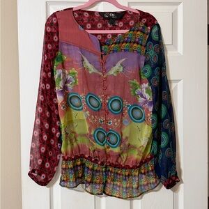 Desigual Multicolor Patterned Blouse